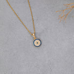 Load image into Gallery viewer, 14K Solid Gold Evil Eye Necklace K114
