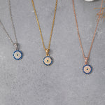 Load image into Gallery viewer, 14K Solid Gold Evil Eye Necklace K114
