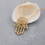 Load image into Gallery viewer, 14K Solid Gold Hamsa Necklace K121
