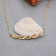 14K Solid Gold Braid Necklace K124