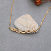 14K Solid Gold Braid Necklace K124