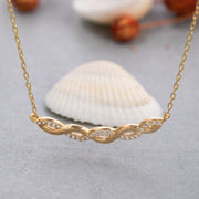 14K Solid Gold Braid Necklace K124