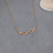 14K Solid Gold Braid Necklace K124