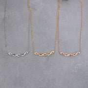 14K Solid Gold Braid Necklace K124