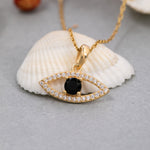 Load image into Gallery viewer, 14K Solid Gold Evil Eye Necklace K116
