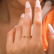 14K Solid Gold Bubble Ring Y219