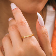 14K Solid Gold Signet Ring Y220