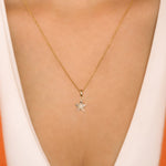 Load image into Gallery viewer, 14K Solid Gold Star Necklace K107
