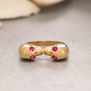 14K Solid Gold Skull Ring Y206
