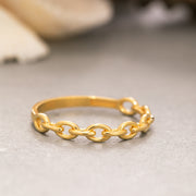 14K Solid Gold Chain Ring Y215