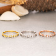 14K Solid Gold Chain Ring Y215