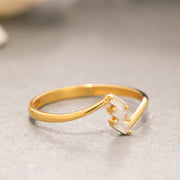 14K Solid Gold Baguette Ring Y217