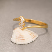 14K Solid Gold Baguette Ring Y217