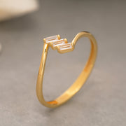 14K Solid Gold Baguette Ring Y217