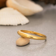 14K Solid Gold Thin Dome Ring Y218