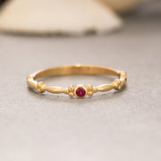 14K Solid Gold Bubble Ring Y219