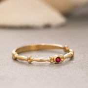 14K Solid Gold Bubble Ring Y219