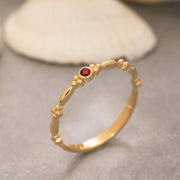 14K Solid Gold Bubble Ring Y219
