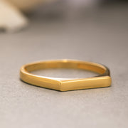 14K Solid Gold Signet Ring Y220