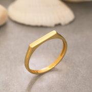 14K Solid Gold Signet Ring Y220