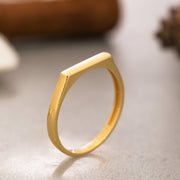14K Solid Gold Signet Ring Y220