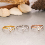 14K Solid Gold Bar Ring Y222