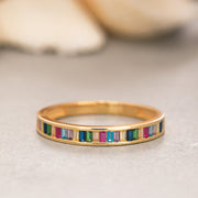 14K Solid Gold Birthstone Ring Y225