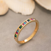 14K Solid Gold Birthstone Ring Y225