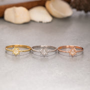 14K Solid Gold Sun Ring Y226