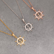 14K Solid Gold Anchor Necklace K108