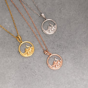 14K Solid Gold Mountain Necklace K110