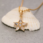 Load image into Gallery viewer, 14K Solid Gold Star Necklace K107
