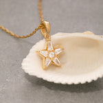 Load image into Gallery viewer, 14K Solid Gold Star Necklace K107
