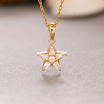 Load image into Gallery viewer, 14K Solid Gold Star Necklace K107
