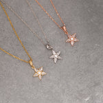 Load image into Gallery viewer, 14K Solid Gold Star Necklace K107
