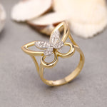 Load image into Gallery viewer, 14K Solid Gold Butterfly Ring Y197
