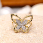 Load image into Gallery viewer, 14K Solid Gold Butterfly Ring Y197
