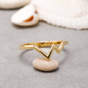 14K Solid Gold Mountain Ring Y184