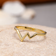 14K Solid Gold Mountain Ring Y184