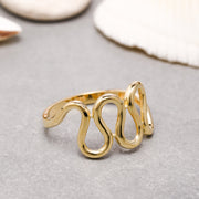 14K Solid Gold Zig Zag Ring Y188