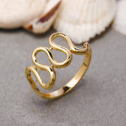 14K Solid Gold Zig Zag Ring Y188