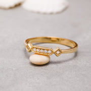 14K Solid Gold Vintage Style Ring Y185
