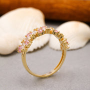 14K Solid Gold Cubic Zircon Ring Y198