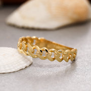 14K Solid Gold Chain Ring Y182