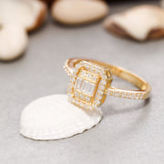 14K Solid Gold Baguette Ring Y196