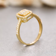 14K Solid Gold Baguette Ring Y196