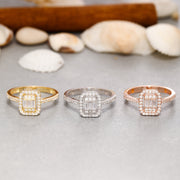 14K Solid Gold Baguette Ring Y196