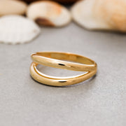 14K Solid Gold Dome Ring Y190