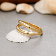 14K Solid Gold Dome Ring Y190