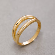14K Solid Gold Dome Ring Y190